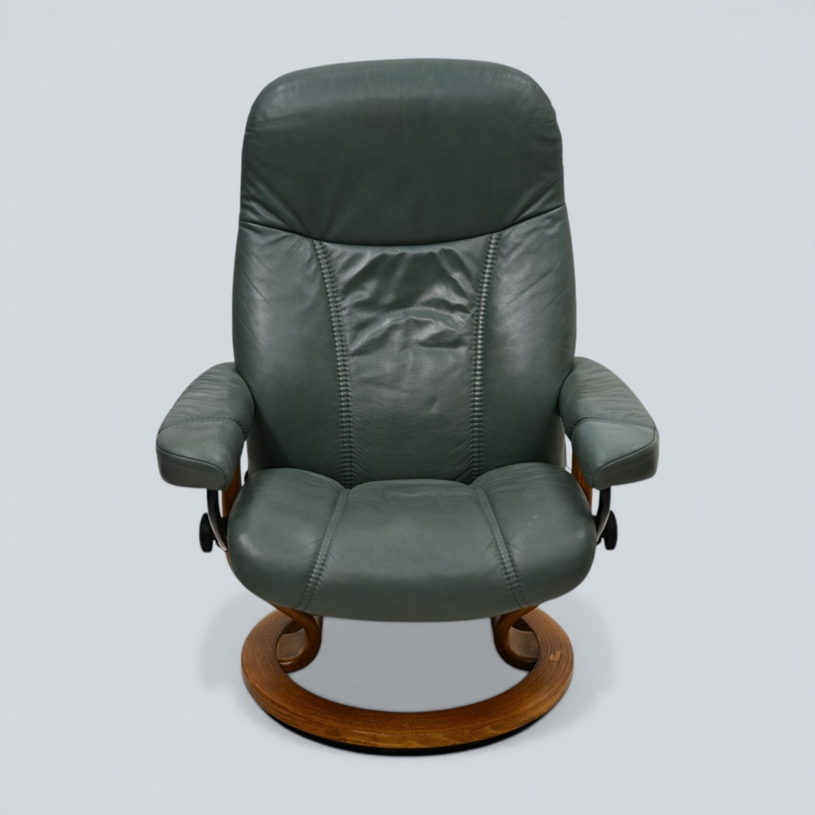 Erkornes Stressless Reclining Armchair Green Leather Swivel Free Uk Delivery photo furniture