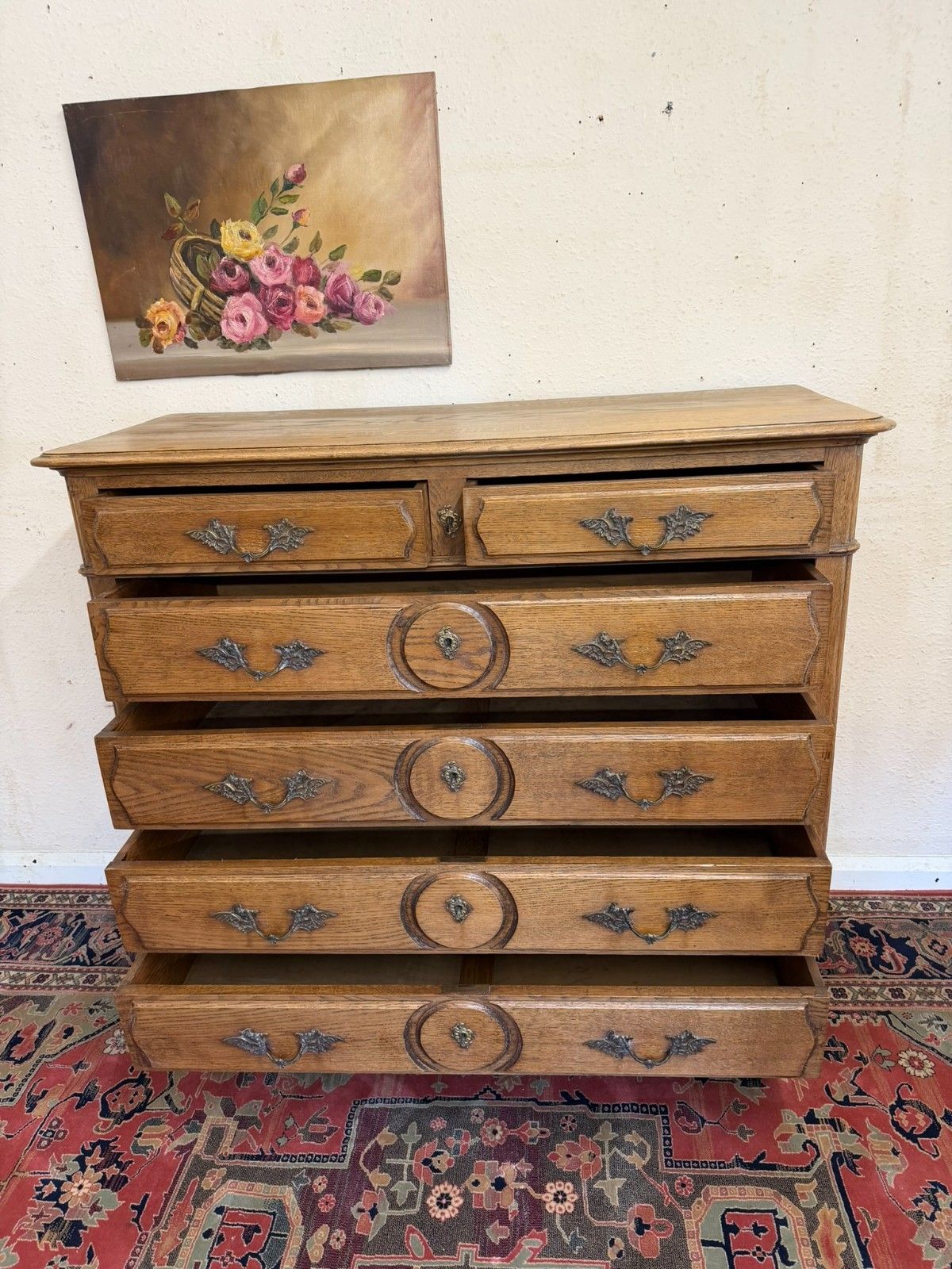 photo furniture Quality Antique French Oak Chest Of Six Drawers Circa 1900