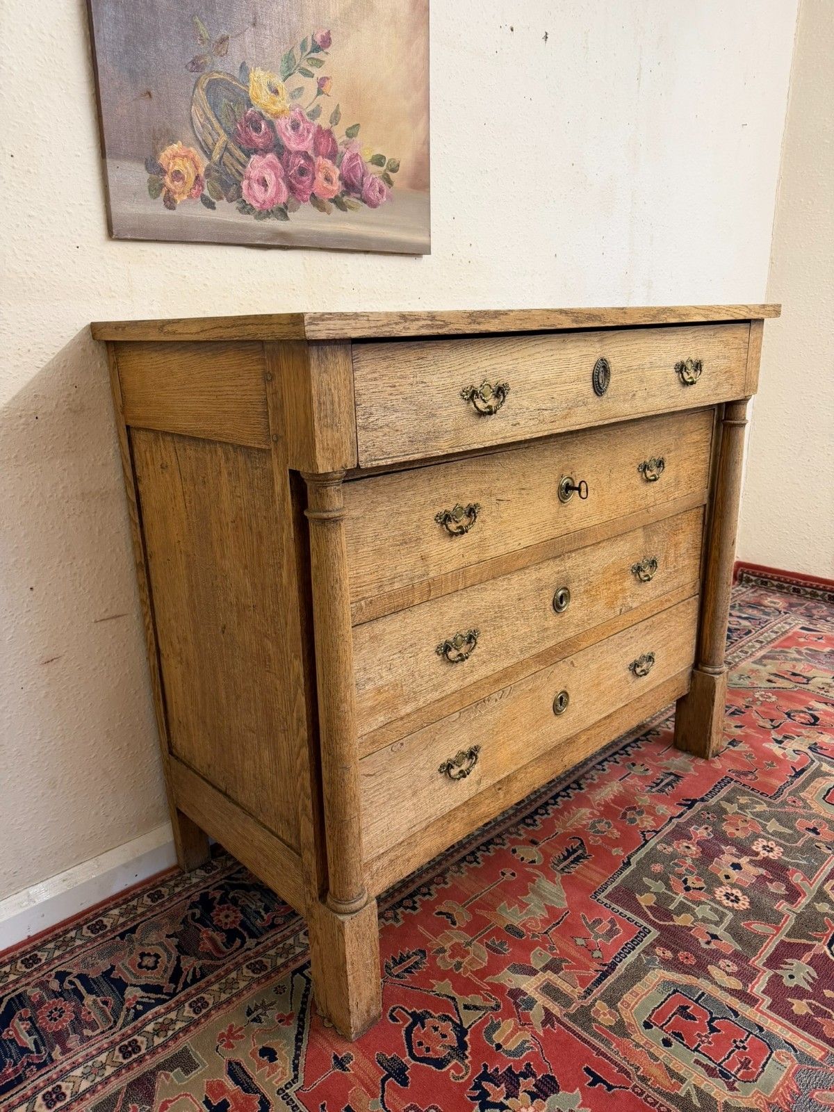 French Raw Oak Napoleonic Commode/Chest Of Drawers Circa 1830 photo Furniture