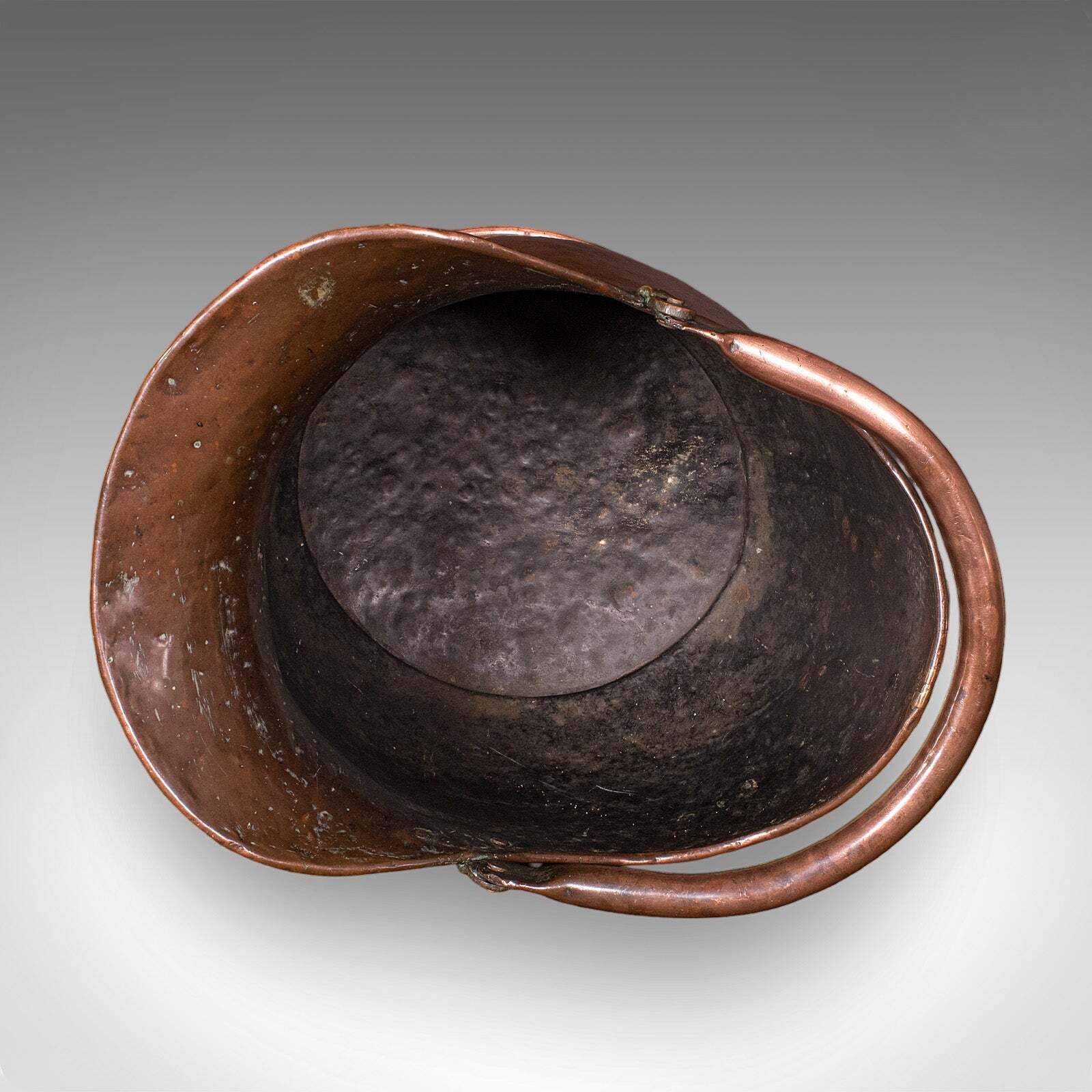 Antique Helmet Coal Scuttle, English, Copper, Fireplace Fuel Keeper, Victorian photo vinterior