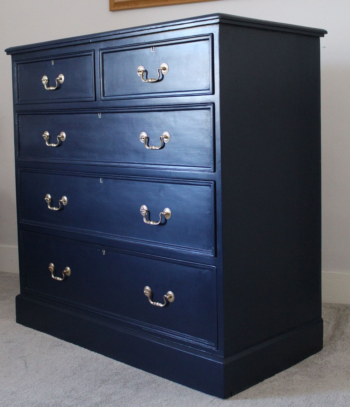 Large Painted Antique Pine Chest Of Drawers photo furniture