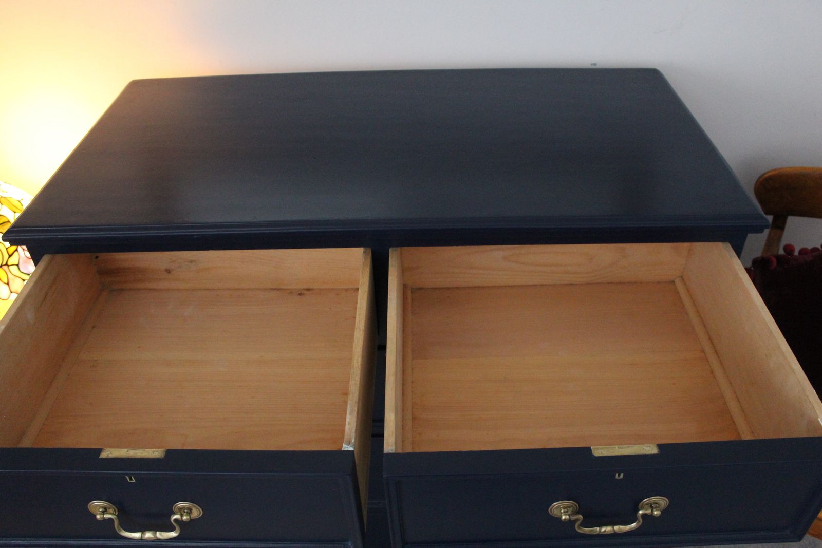 Large Painted Antique Pine Chest Of Drawers photo vintage