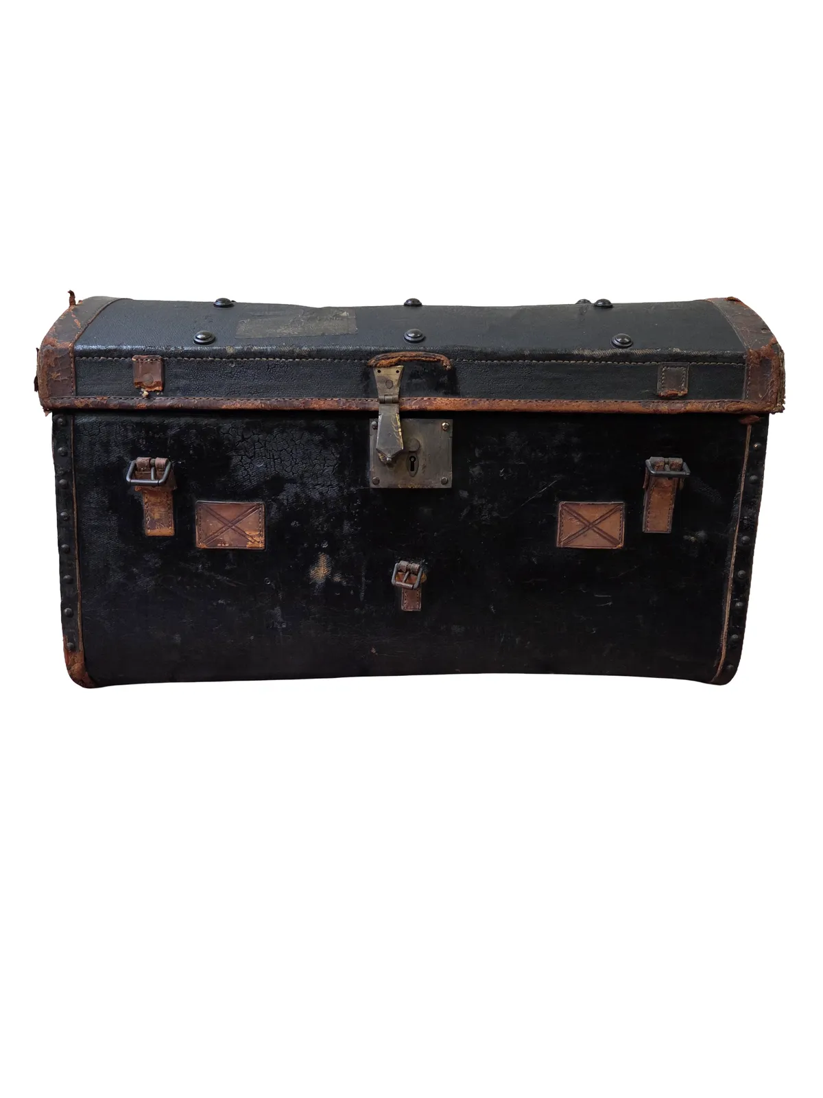 Late Victorian Dome Top Steamer Trunk   Travel Chest photo for sale