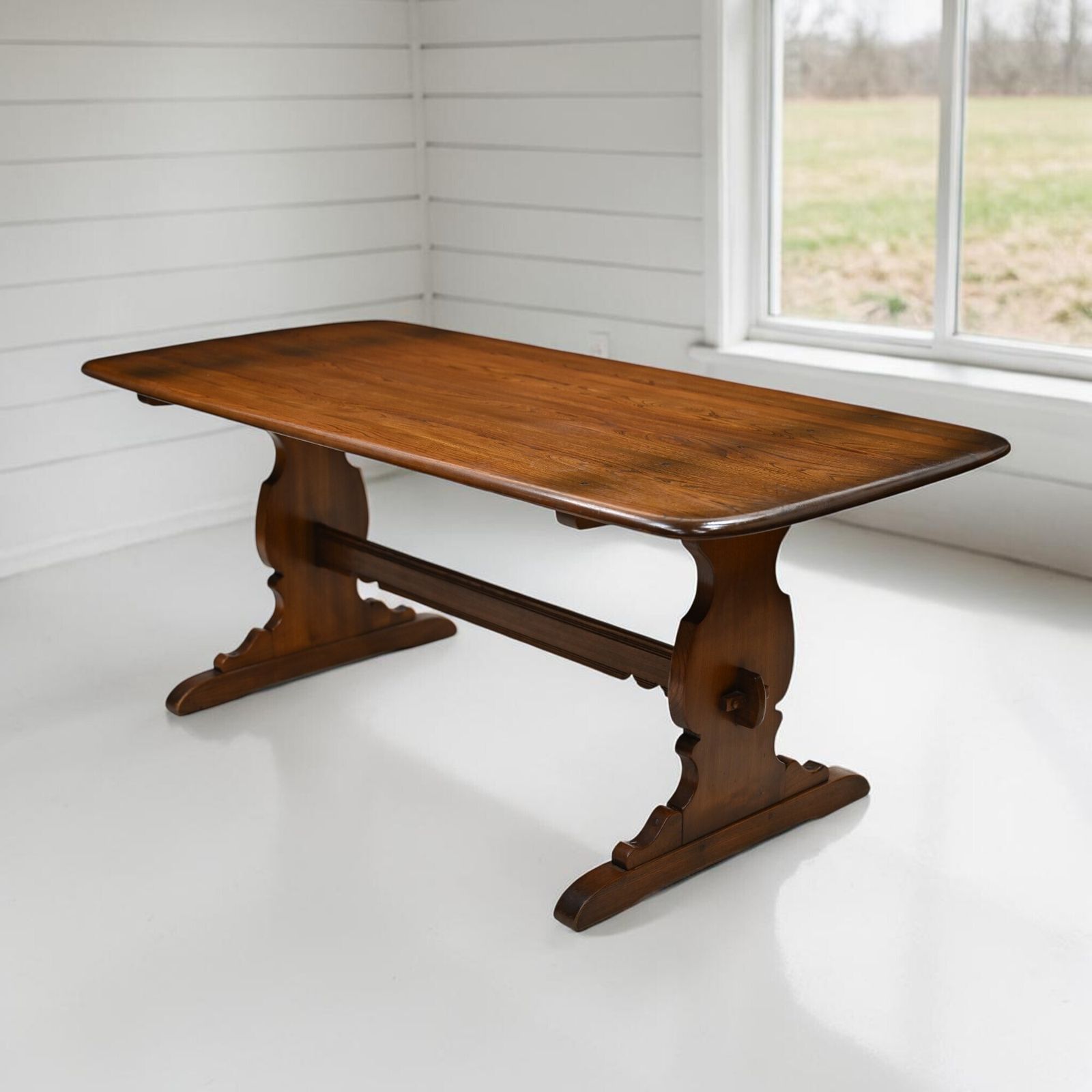 Ercol Refectory Dining Table Plank Top Model 419 In Golden Dawn Free Uk Delivery