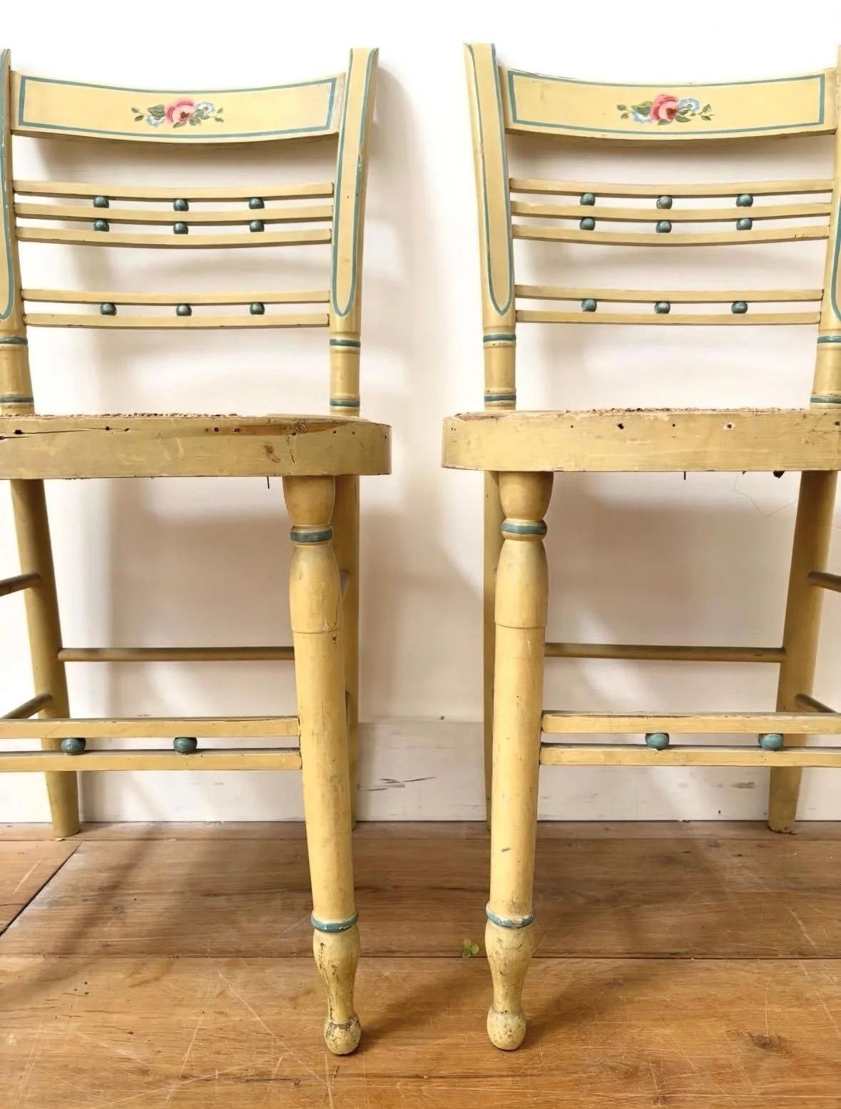 A Pair Of Early Nineteenth Century Rush Seated Bedroom Chairs photo for sale