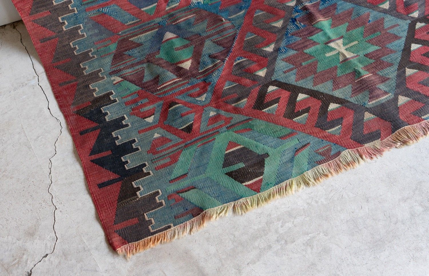 Large Vintage Country House Kilim Rug, Anatolian, Early Mid 20th Century photo buy