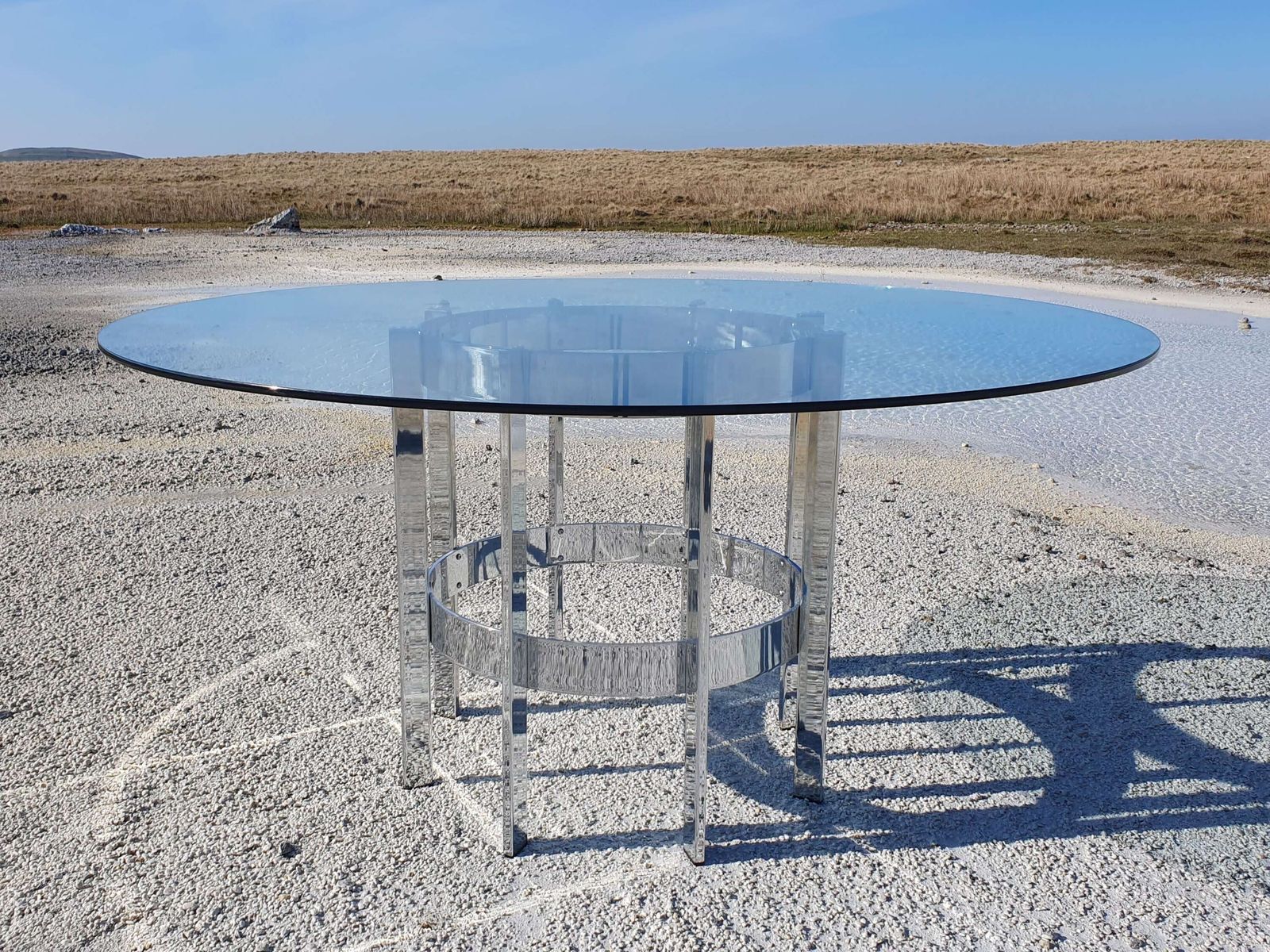 A Merrow Associates Circular "Preece" Dining Table Designed By Richard Young In The 1970s. photo furniture