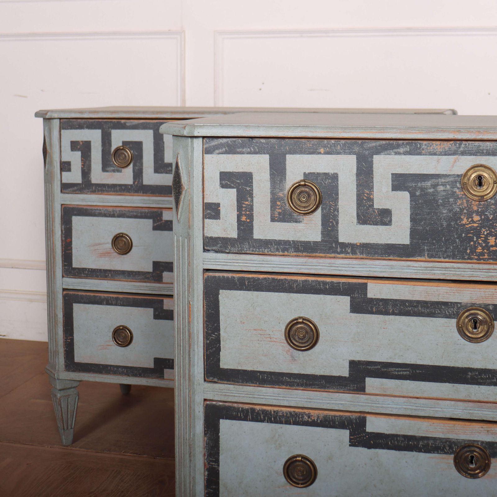 Pair Of Swedish Painted Commodes photo for sale