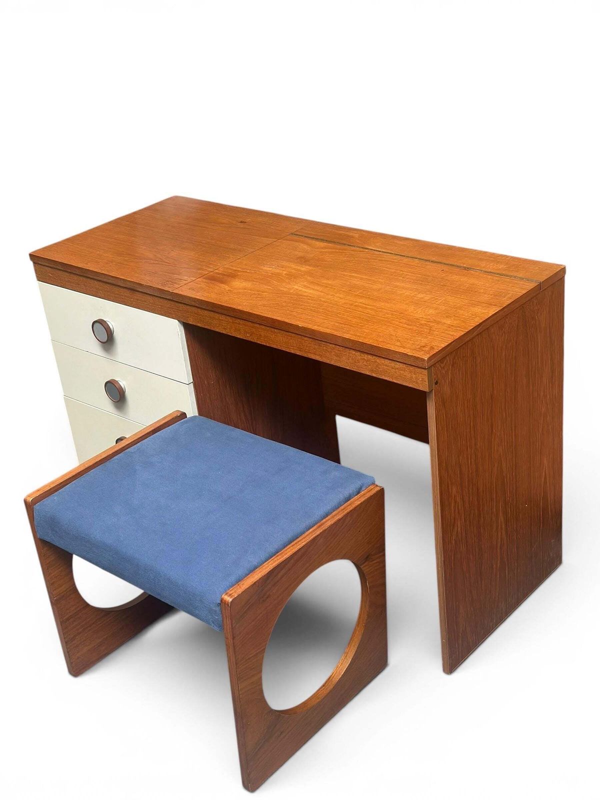 Mid Century Uniflex “F Range” Teak Stool / Footstool, C.1960s (With Original Advert) photo buy