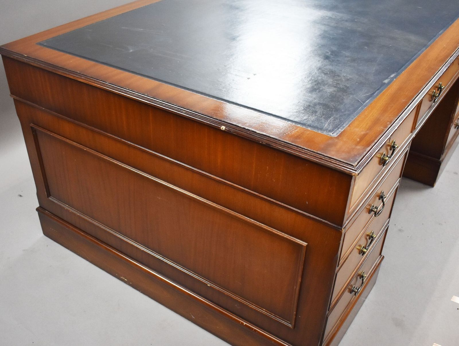 Furniture Mahogany Partners Desk, 1980s, Vintage photo
