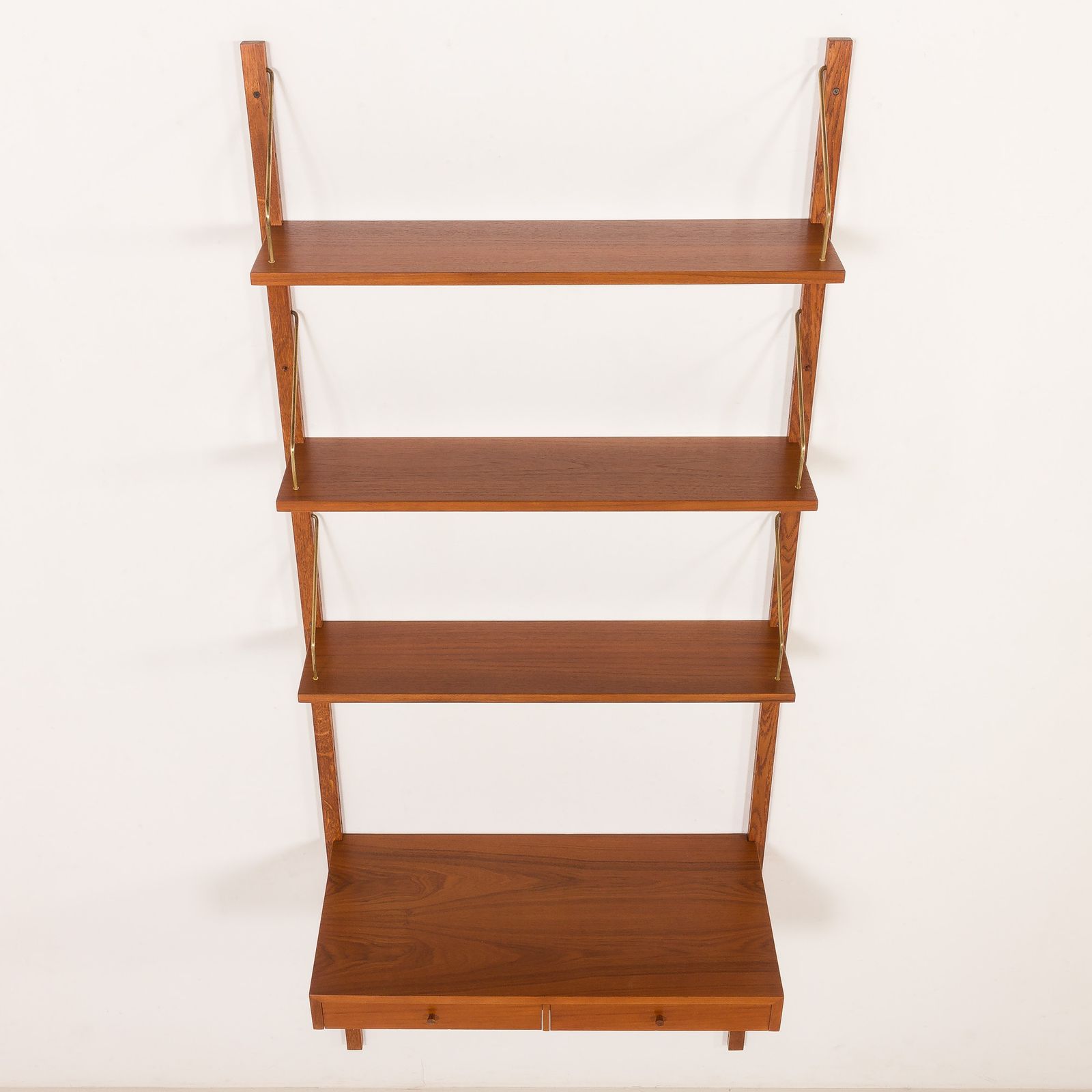 Danish Teak Shelving Unt With A Desk In The Style Of Poul Cadovius, 1960s photo vinterior
