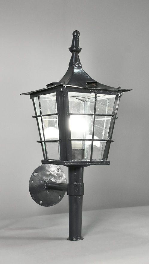 French Antique Exterior Lantern In Steel   Early 20th Century photo vinterior