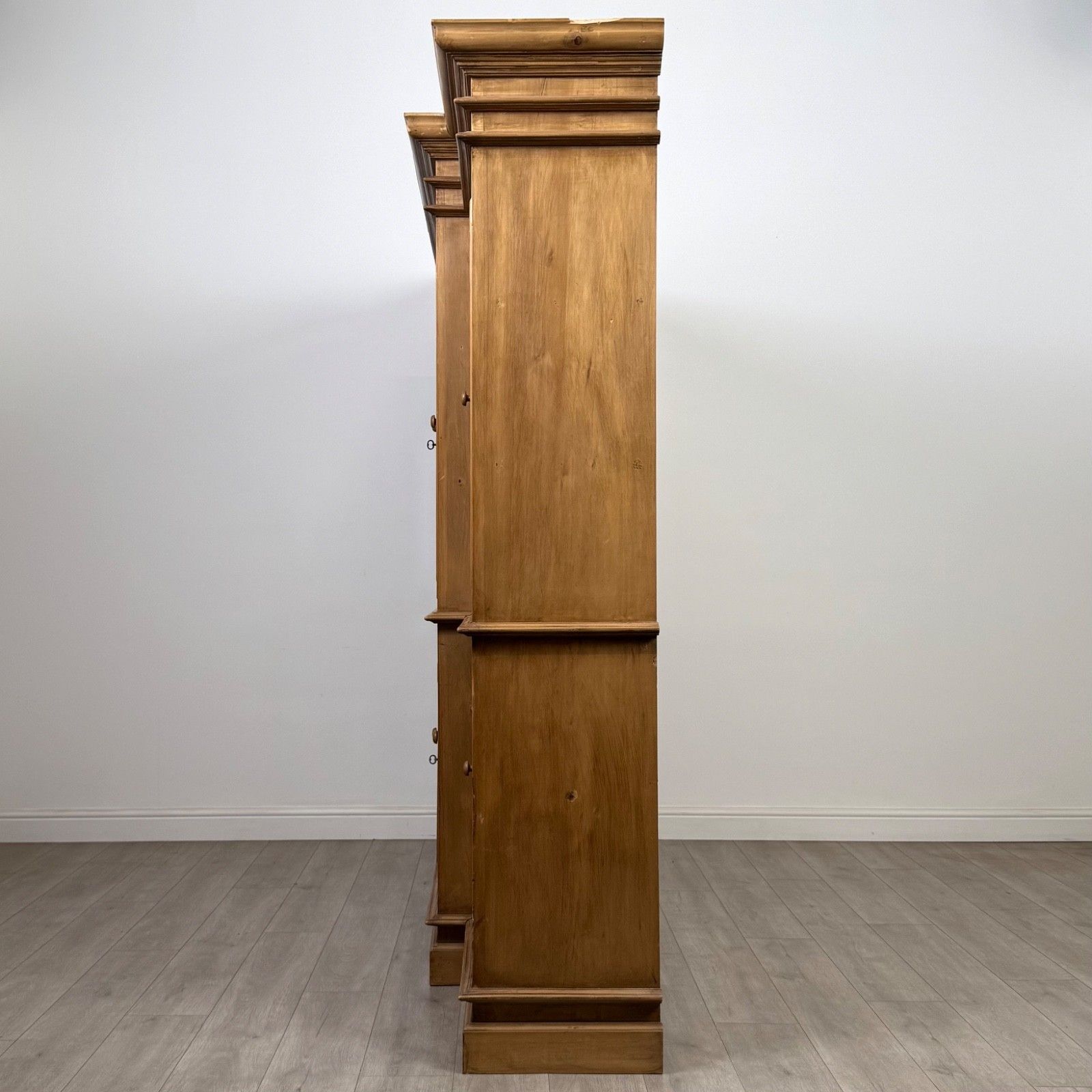 Antique 20th Century Large Breakfront Bookcase In Pine ( Af 5584 ) photo Furniture