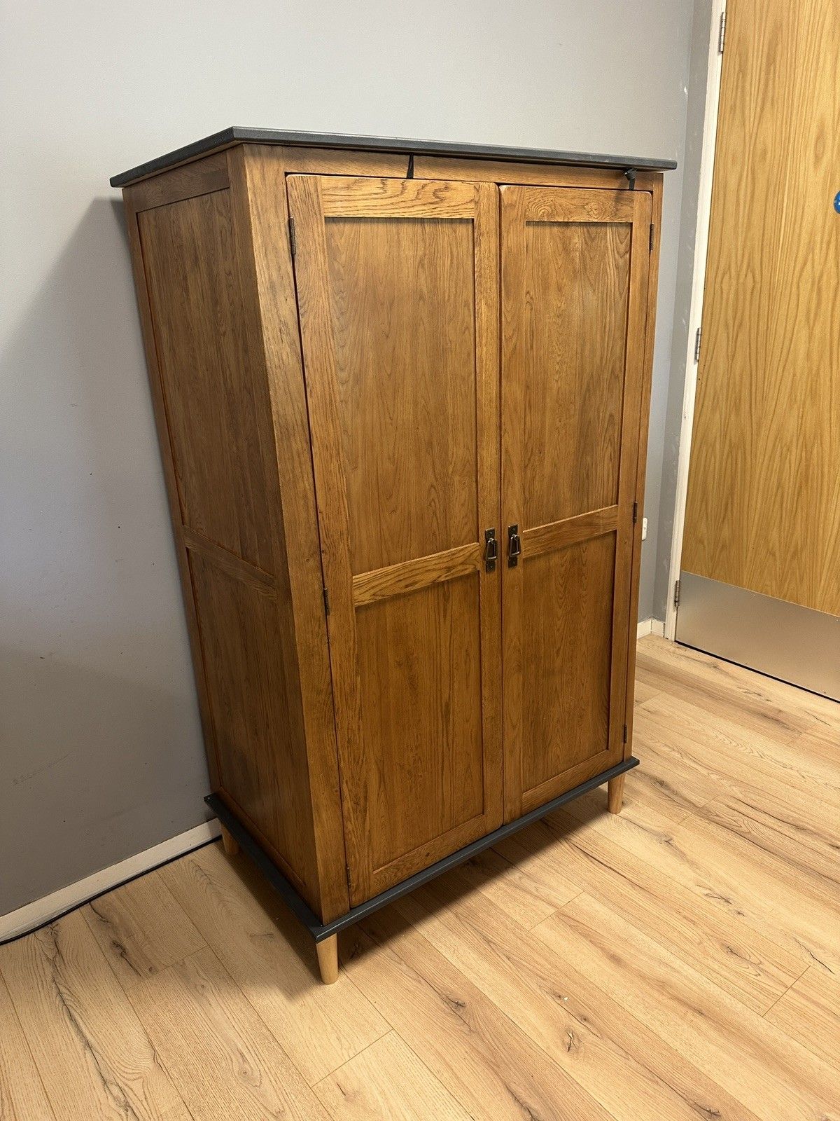 Oak Furnitureland French Farmhouse Rustic Solid Double Wardrobe Painted #2 photo for sale