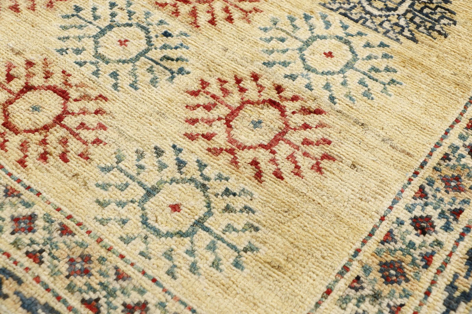 Small Gold Bokhara Turkmen Geometric Unique Rug photo Textiles