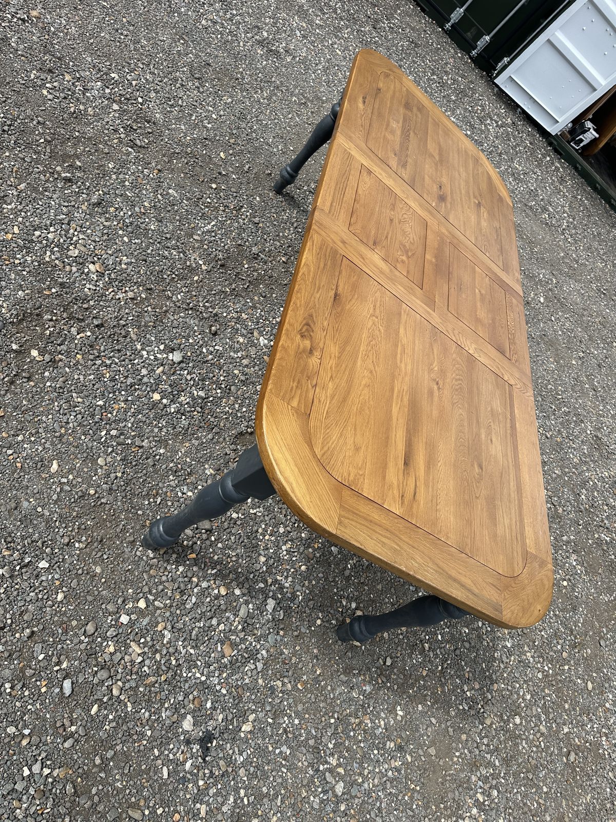 Grand Substantial Oak Furnitureland Dining Table 230cm 10–12 Seat Huge Navy Blue photo buy