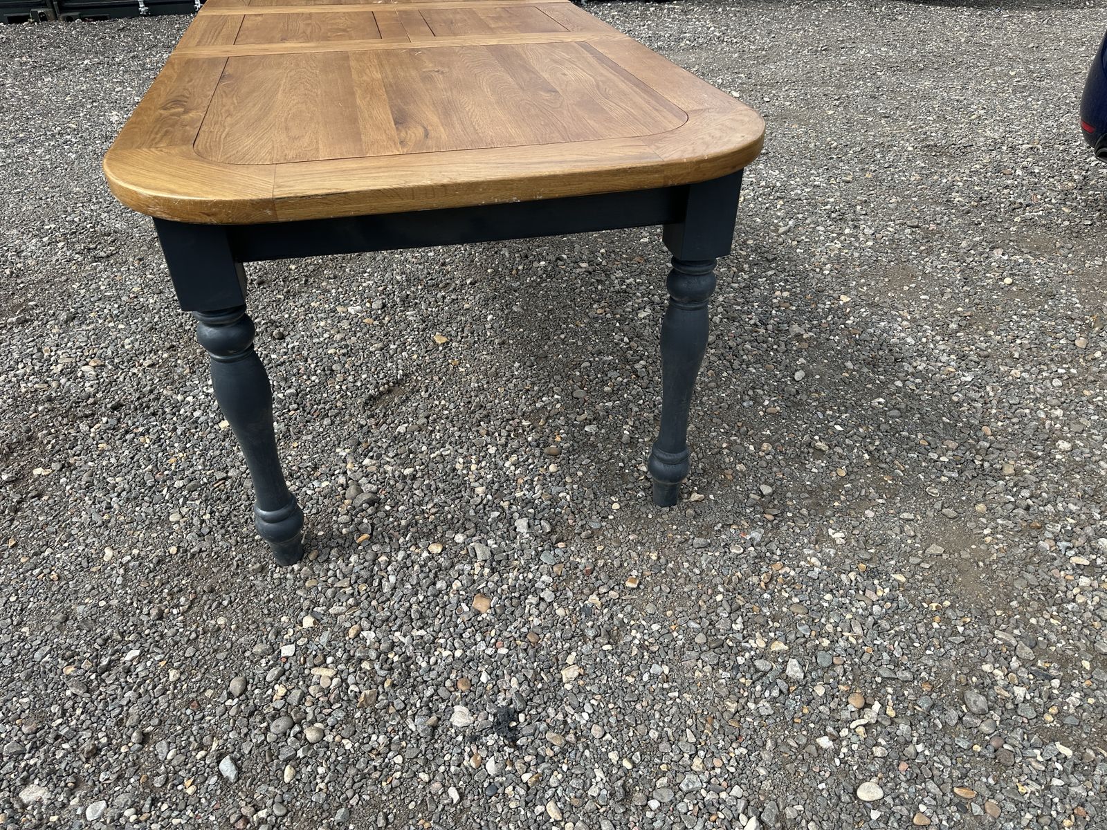 photo furniture Grand Substantial Oak Furnitureland Dining Table 230cm 10–12 Seat Huge Navy Blue