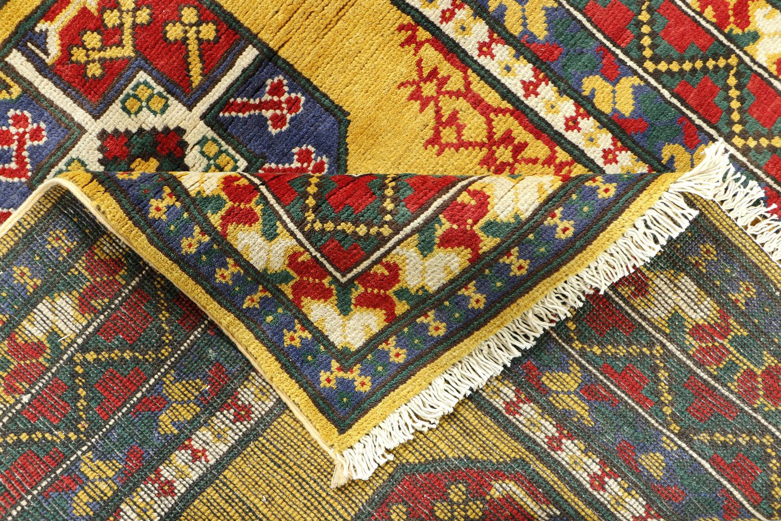 4x6 Gold Bokhara Handmade Afghan Geometric Area Rug photo vinterior