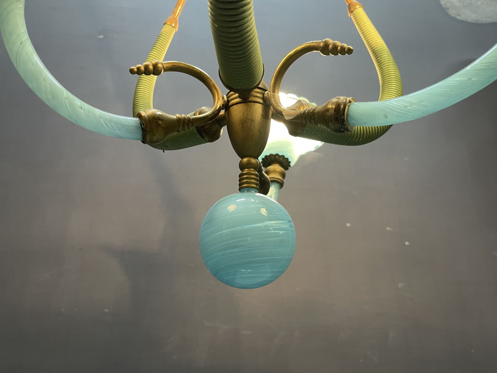 Italian Blue Murano Glass Chandelier 1950’s photo 1100.0