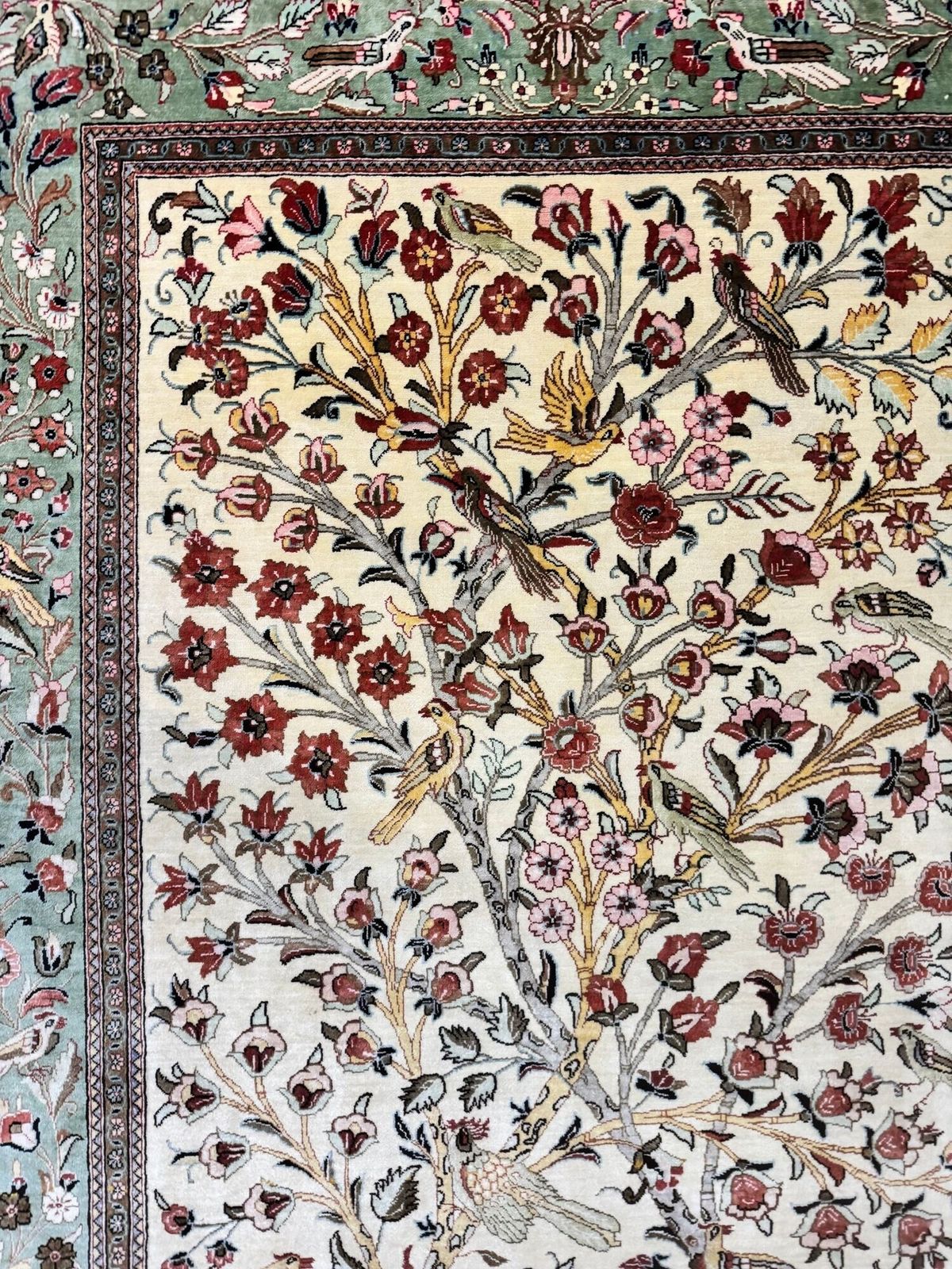2750.0 Vintage Silk Qum Rug 1.50m X 1.02m photo