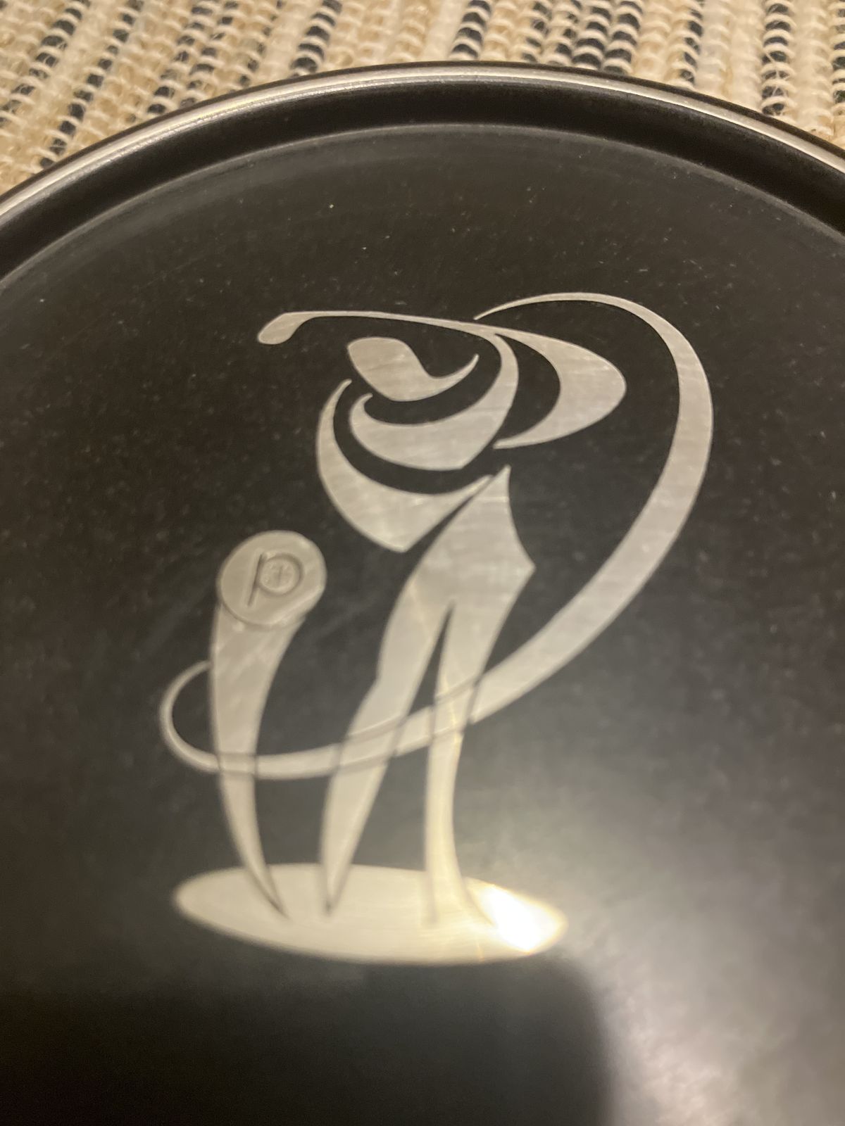 Set Of 4 Rare 1959 Swedish Perstorp “Ami” Isolit & 850 Silver Golfer Coasters — Mid Century Modern photo for sale
