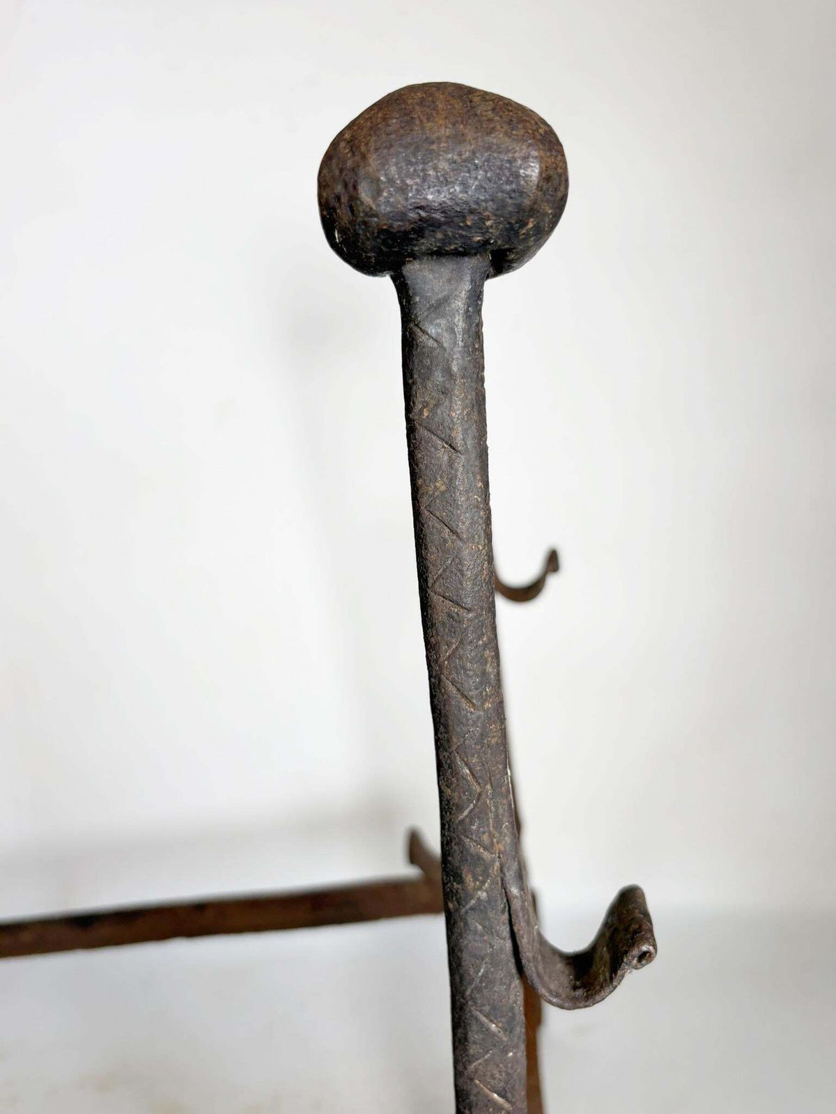 photo vinterior Pair Of Cast Iron Andirons, France, 1960.