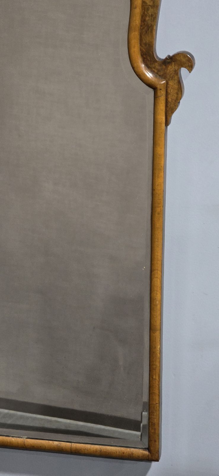 Queen Anne Burr Walnut Wall Mirror photo vinterior