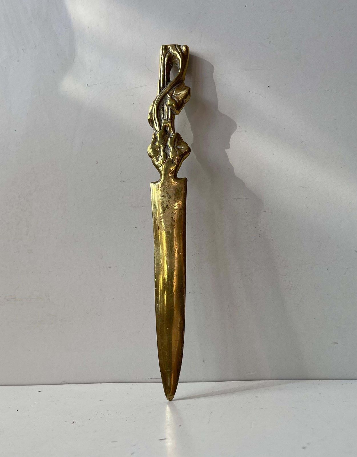 Art Nouveau Letter Opener In Brass   Dessin W. Leaves photo furniture