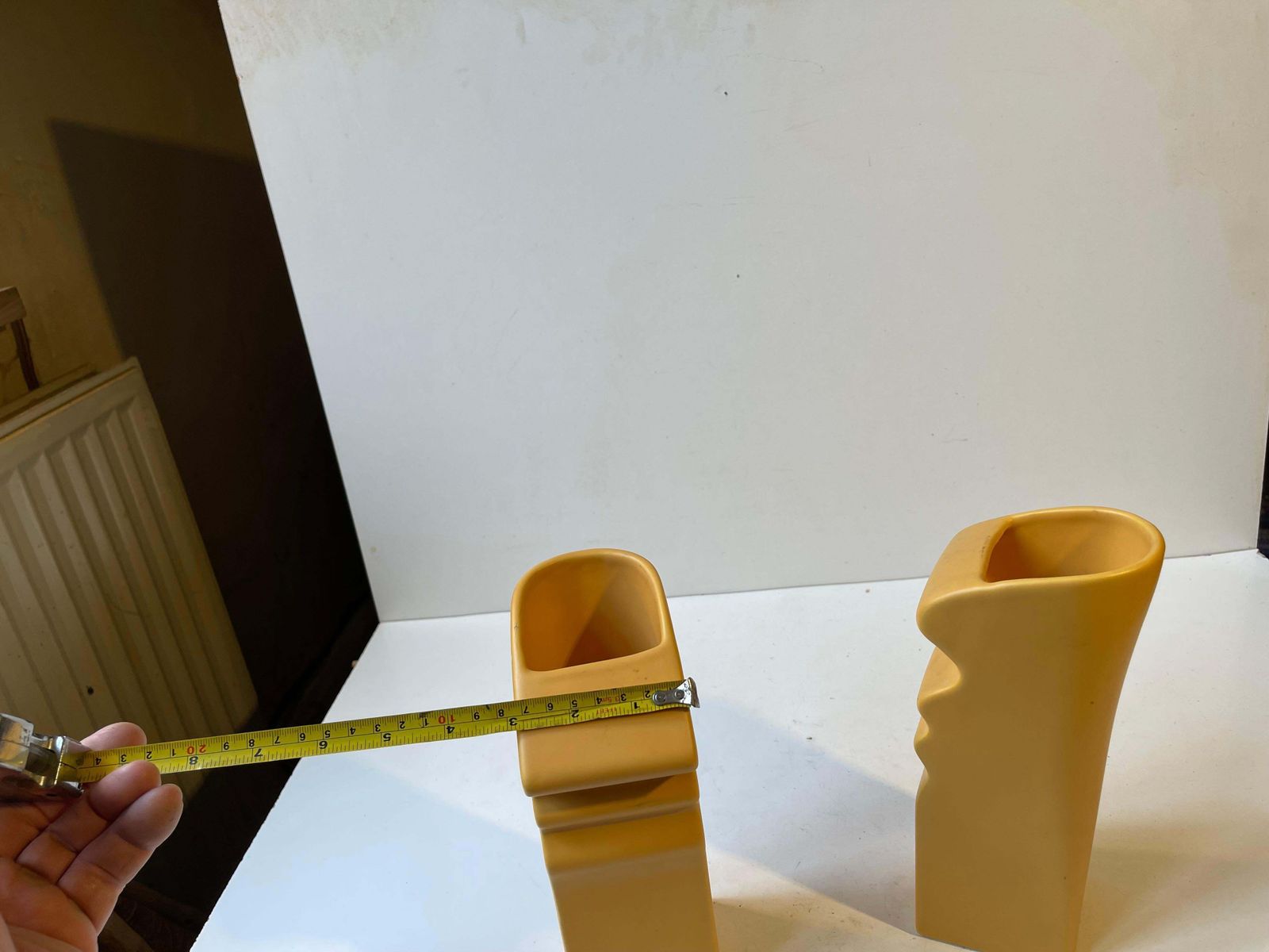photo for sale German Post Moddern Yellow Ceramic Vases 'The Kiss' By Asa, 1980s