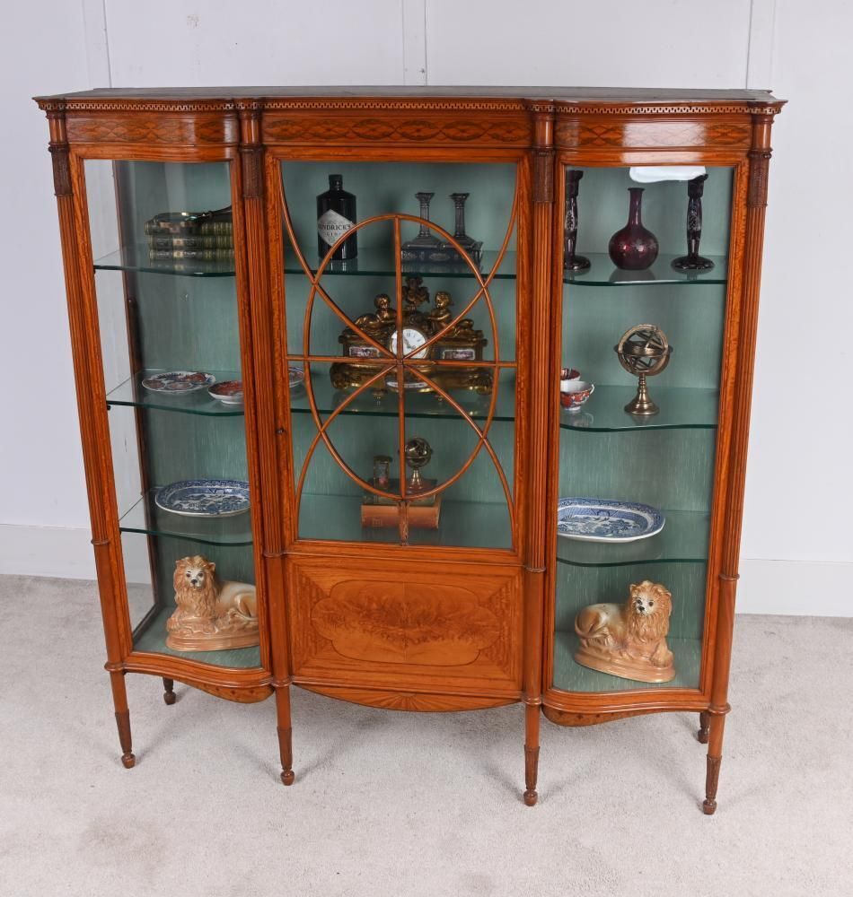 Victorian Satinwood Display Cabinet Edwards And Roberts Circa 1880 photo for sale