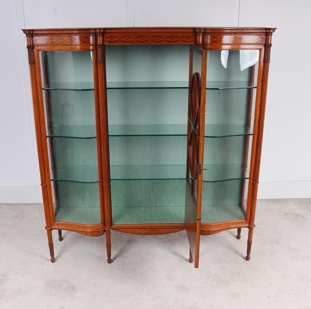photo for sale Victorian Satinwood Display Cabinet Edwards And Roberts Circa 1880