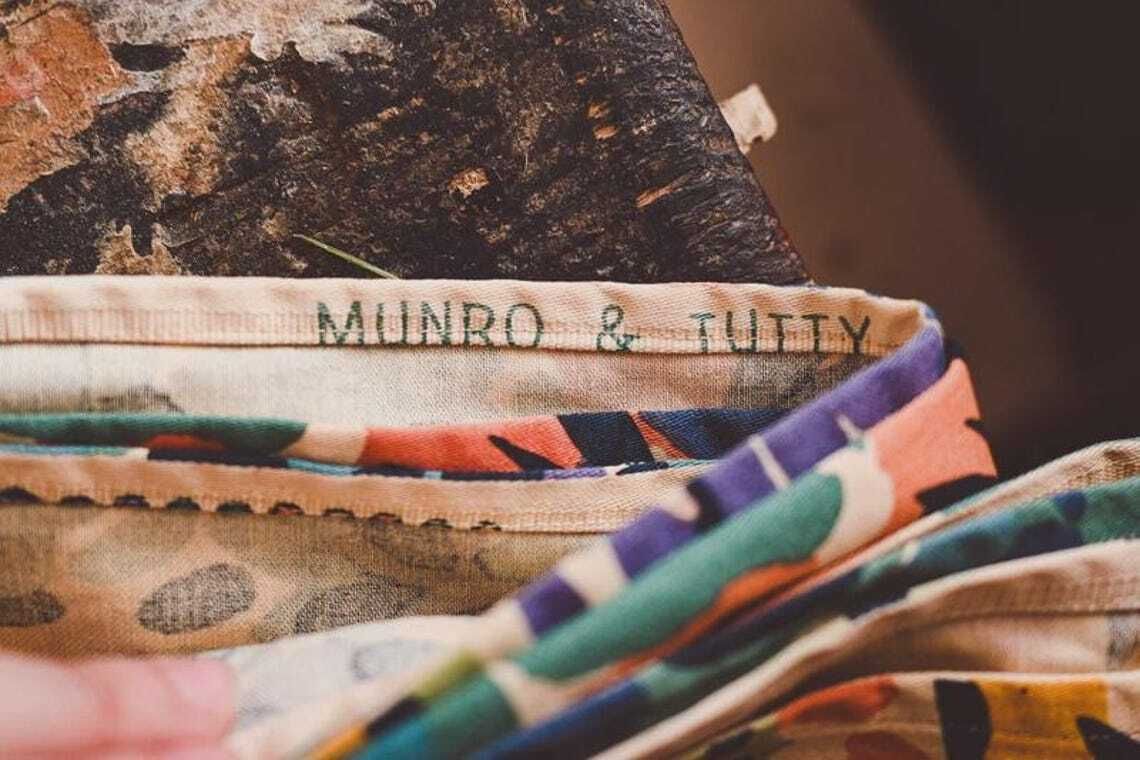 Vintage Munro & Tutty Curtain Fabric 1980s Abstract Tropical Print Cotton Christian Fischbacher