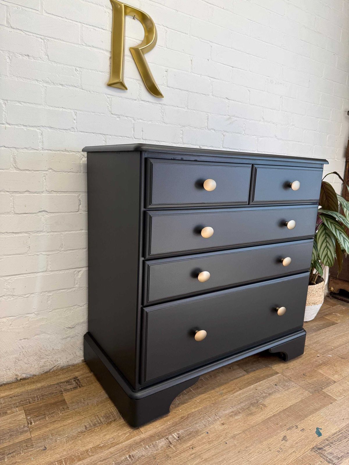 Ducal Pine Chest Of Drawers – Painted In Onyx By Benjamin Moore – Solid Wood photo Furniture