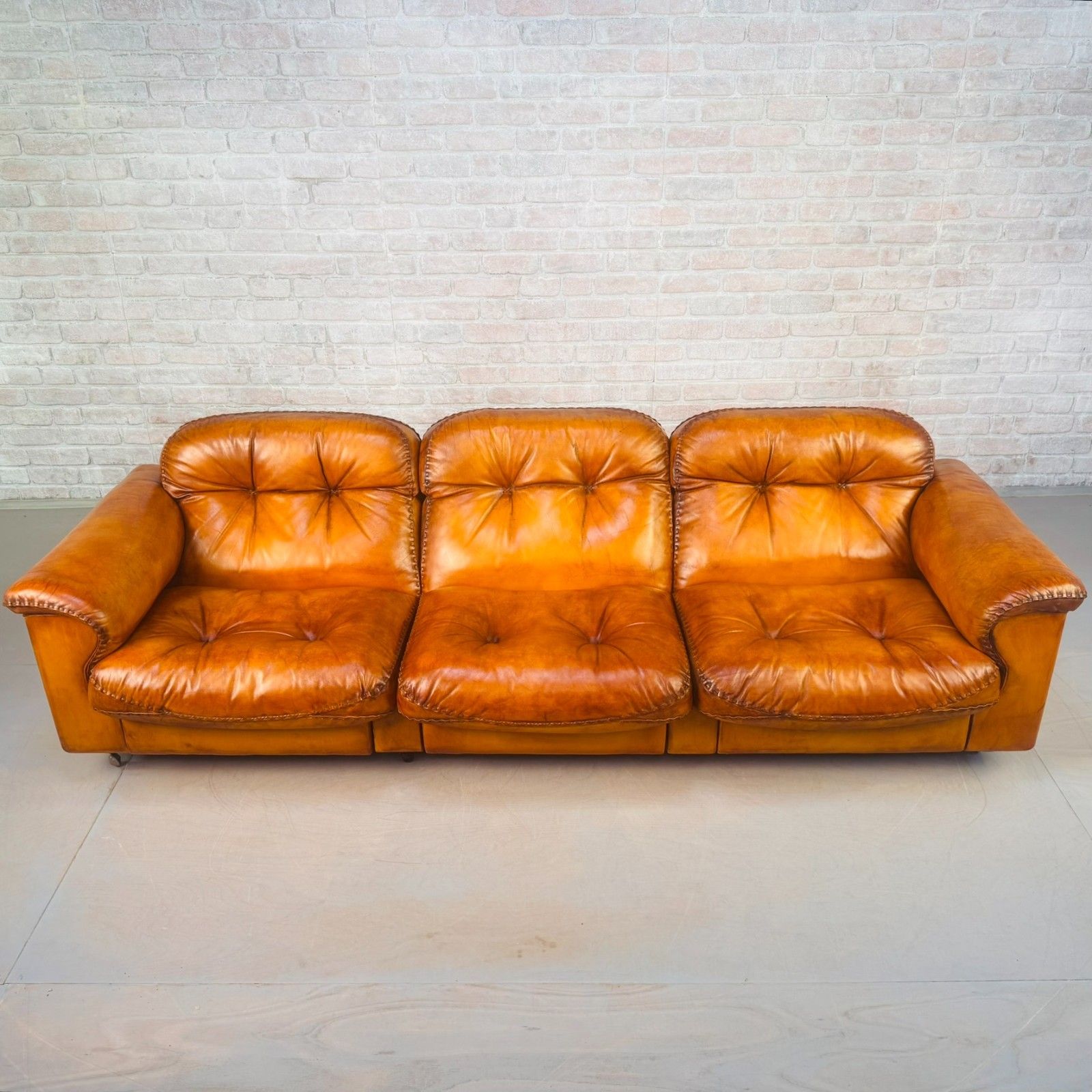 1970s Swiss De Sede Ds 101 Tan Leather Three Seater & Armchair Suite photo 5280.0