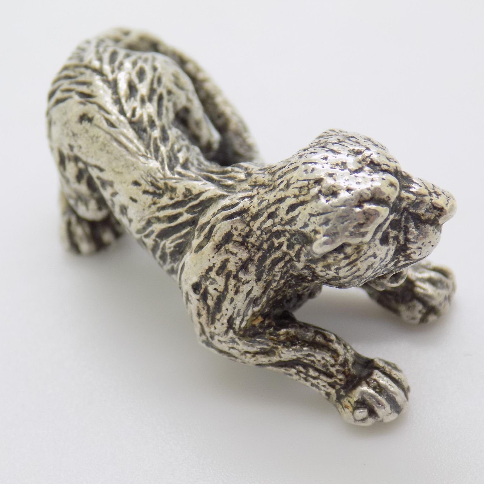 Vintage Italian Handmade Genuine Silver Lion Cub Figurine, 1970s photo buy