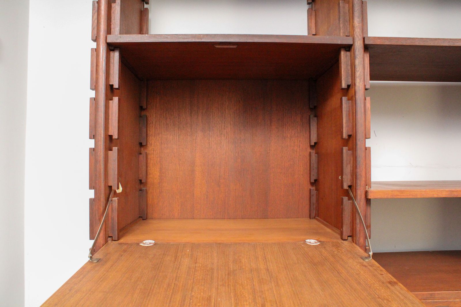 photo for sale A Vintage Mid Century Teak Gianfranco Frattini Style Bookcase Room Divider  Teak