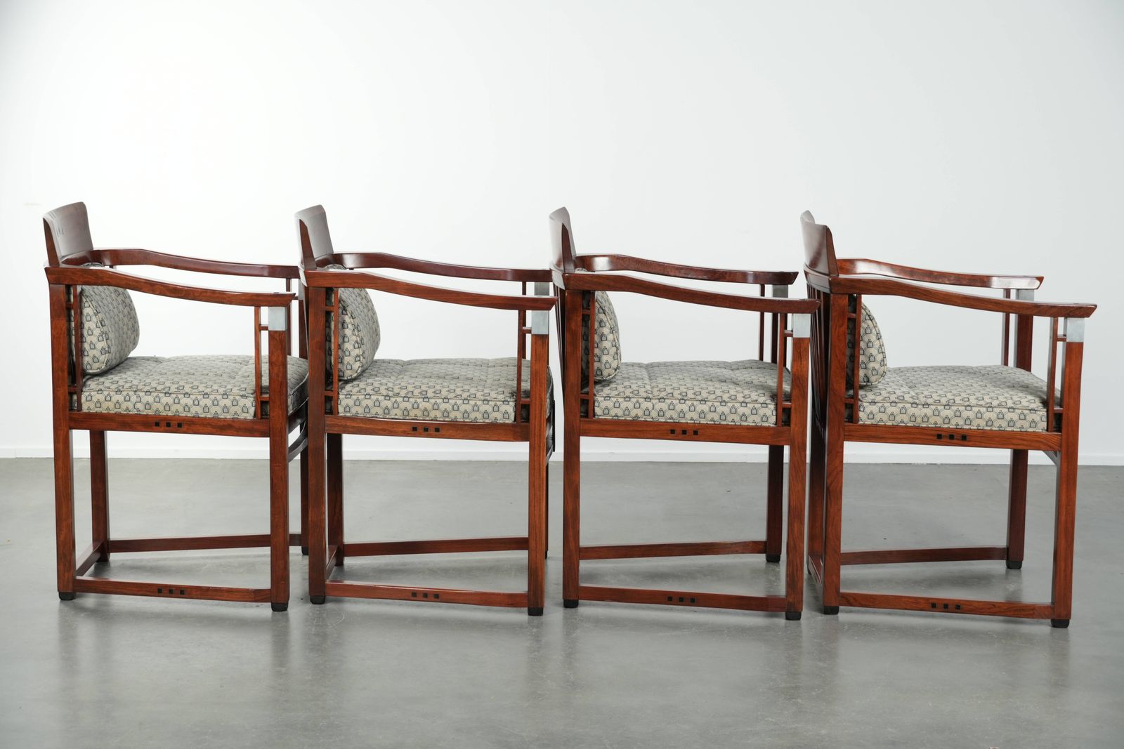 Stunning Art Deco Design Schuitema Dining Chairs From The Decoforma Series In Very Good Condition With Luxurious Fabric Upholstery. photo for sale