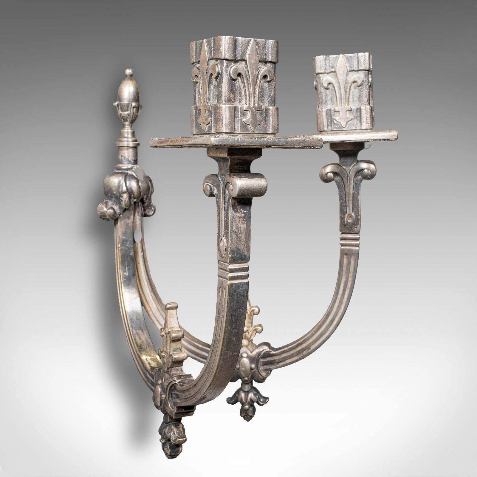 Pair Of Antique Candle Sconces, French, Wall Lighting, Art Nouveau, Victorian photo vinterior