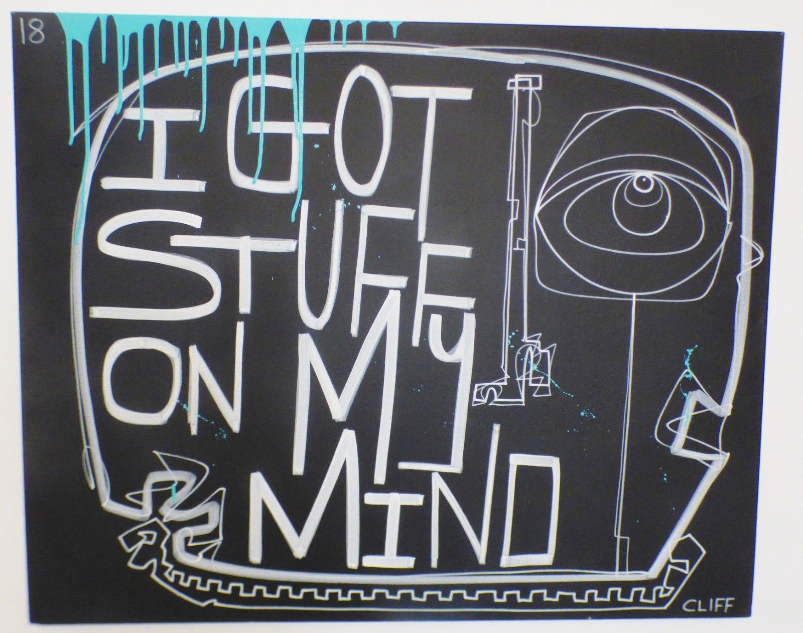 I Got Stuff On My Mind By Cliff Phillips Large Signed Painting Street Artist