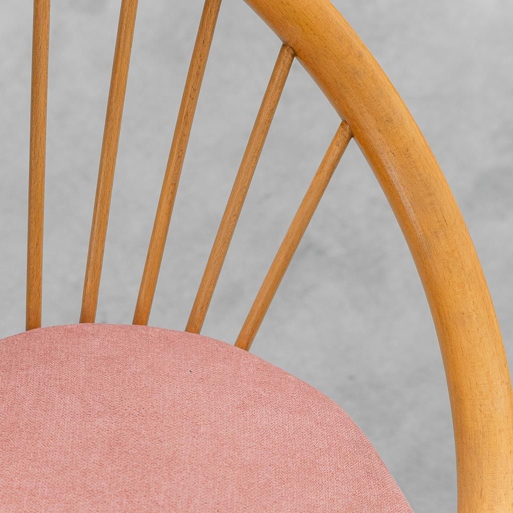 photo for sale Vintage Bentwood Armchair With Pink Upholstery – Scandinavian Design From The 1960s