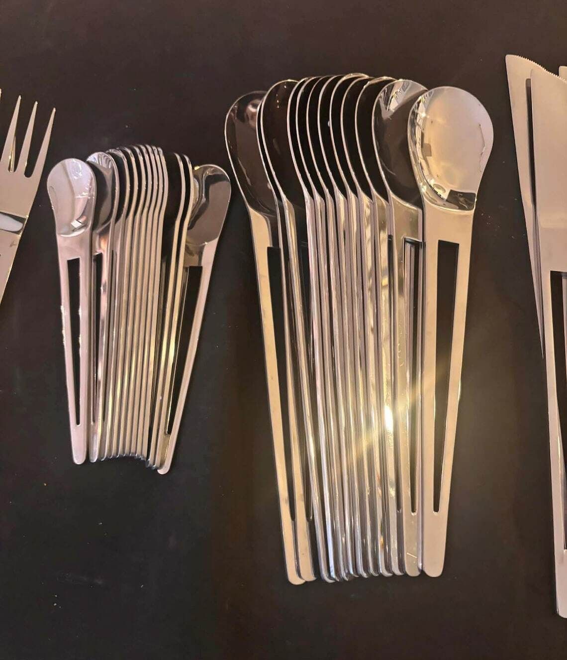 photo buy Flatware Set For 12 Stainless Steel Design Cutlery Modernist Design Post Modern Aztec Cutlery Set From Herdmar Made In Portugal Wedding Gift