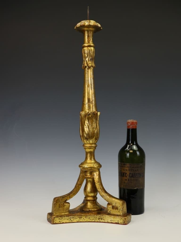 A Late 18th Century Italian Neoclassical Giltwood Candlestick photo Home Decor