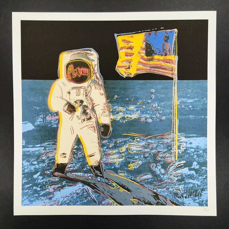 1980s Andy Warhol "The Moon" Limited Edition Lithograph By Cmoa Numbered In Pencil.