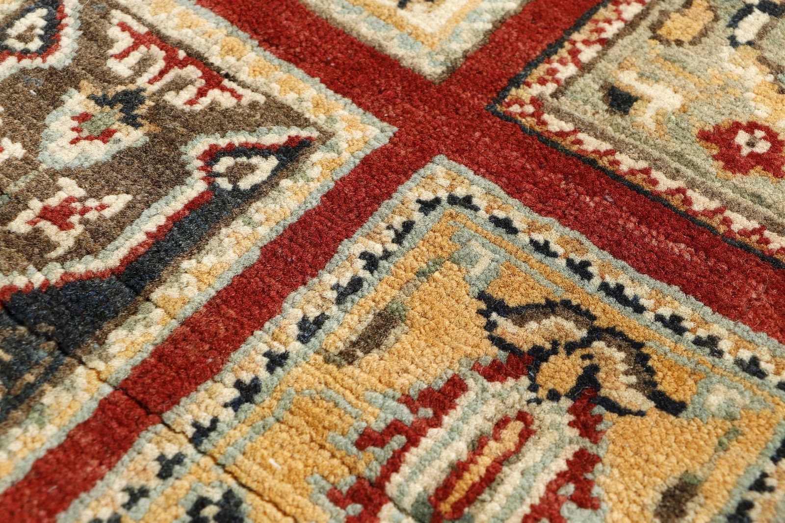 Small Red Oriental Afghan Ayna Garden Design Rug photo Textiles