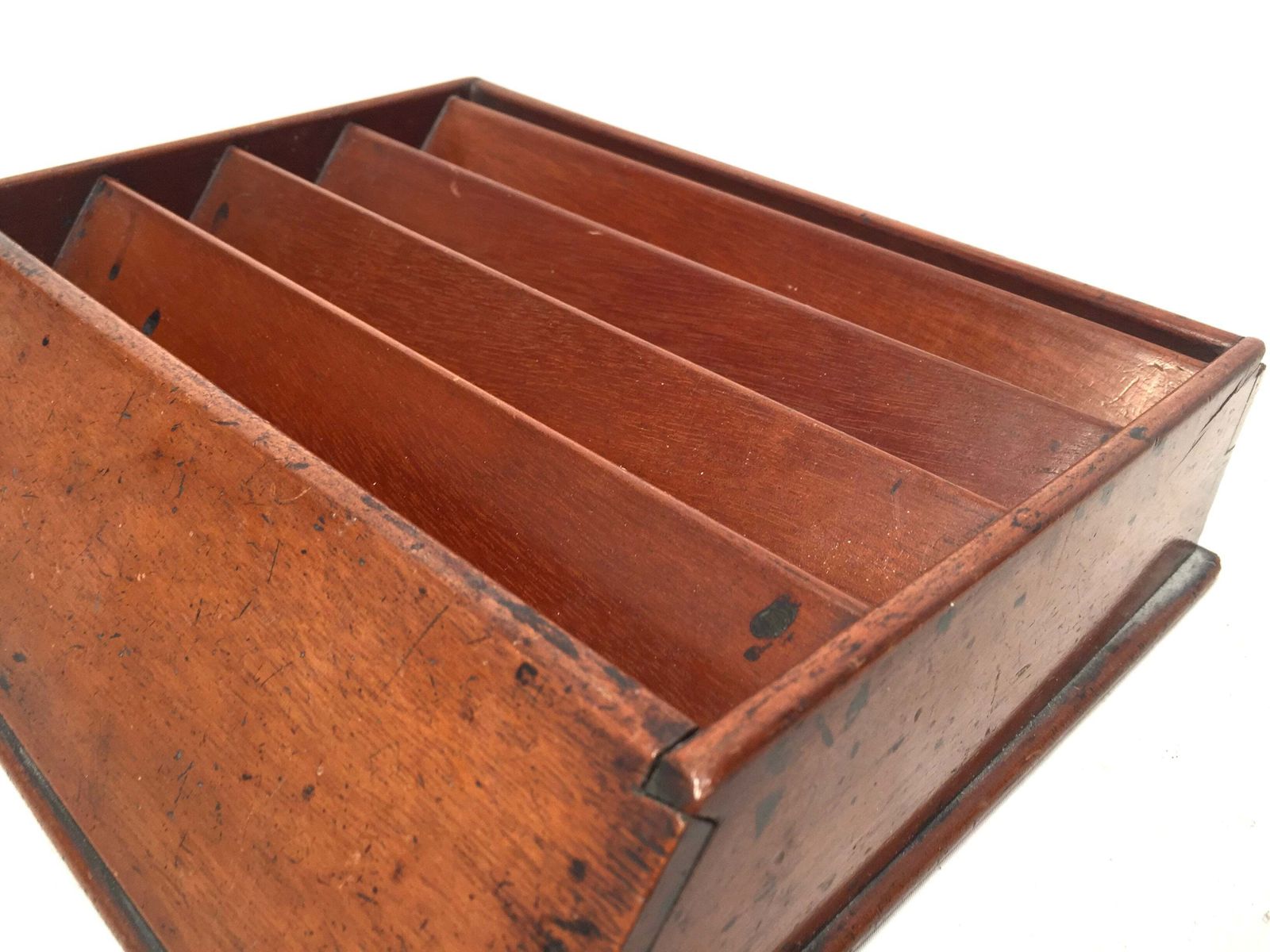 Antique Wooden Desktop Display Stand / Letter Rack / Stationery Holder C.1910 photo for sale