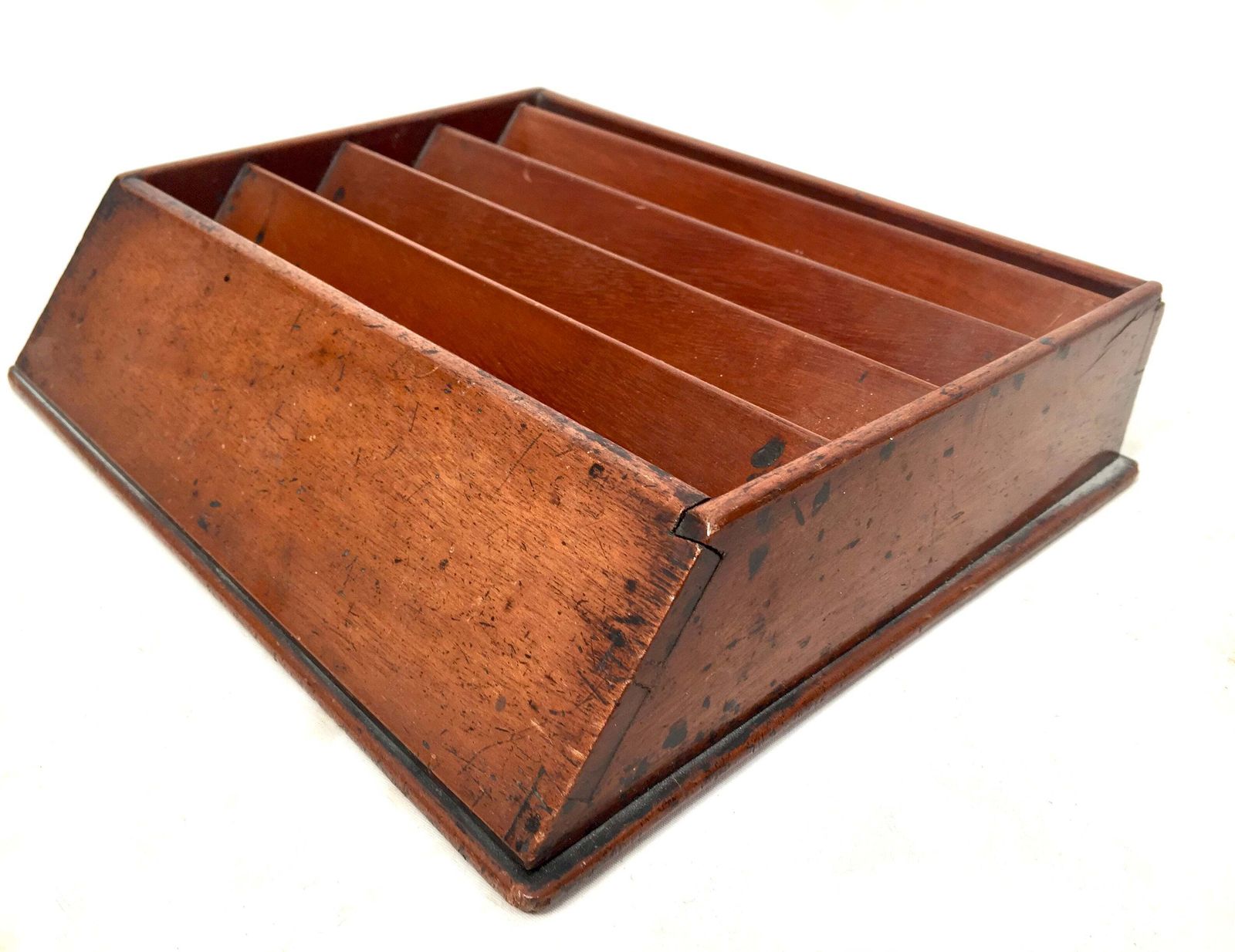 Antique Wooden Desktop Display Stand / Letter Rack / Stationery Holder C.1910 photo Home Decor