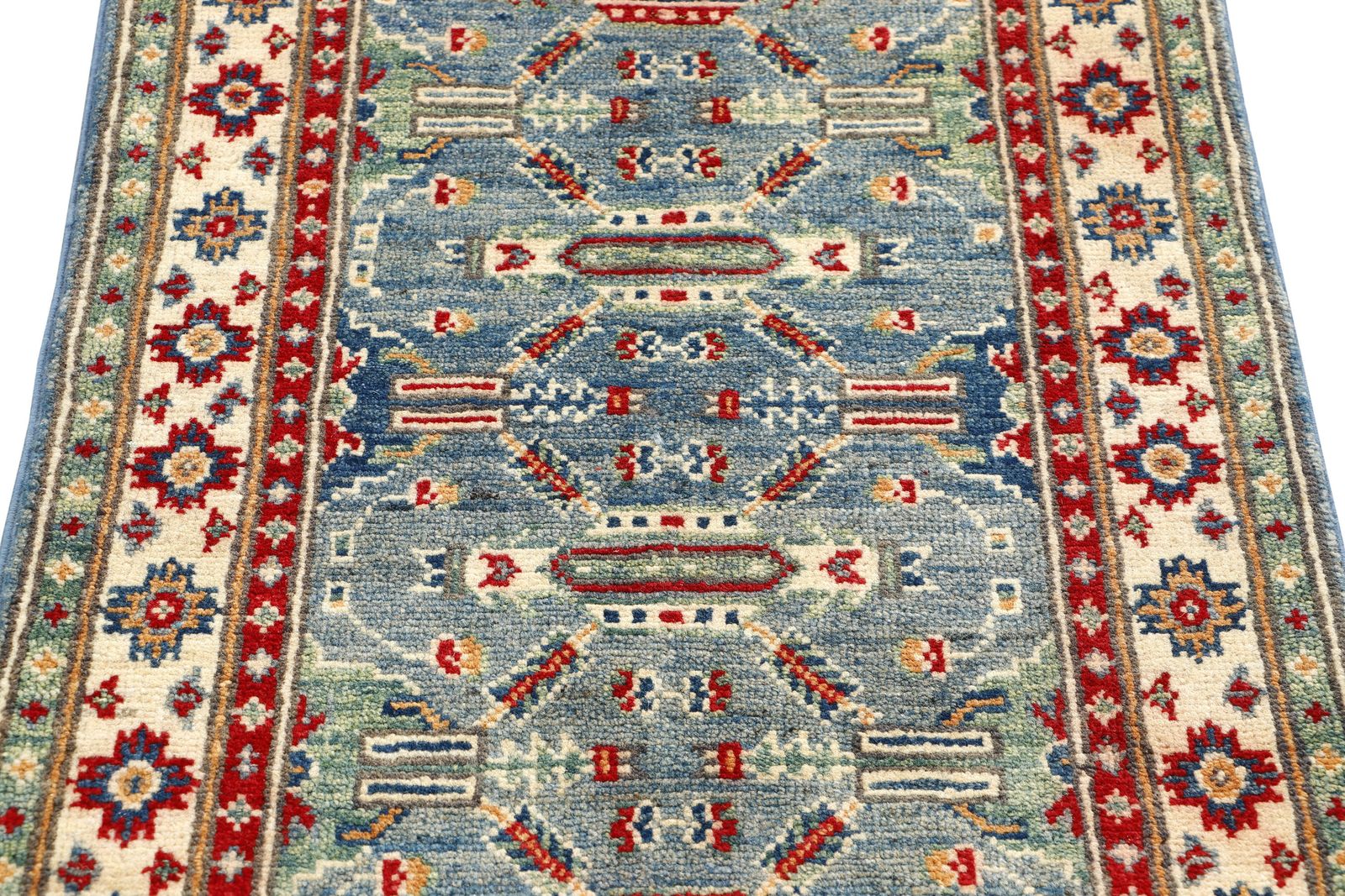 2x3 Blue Kazak Handmade Traditional Area Rug photo for sale