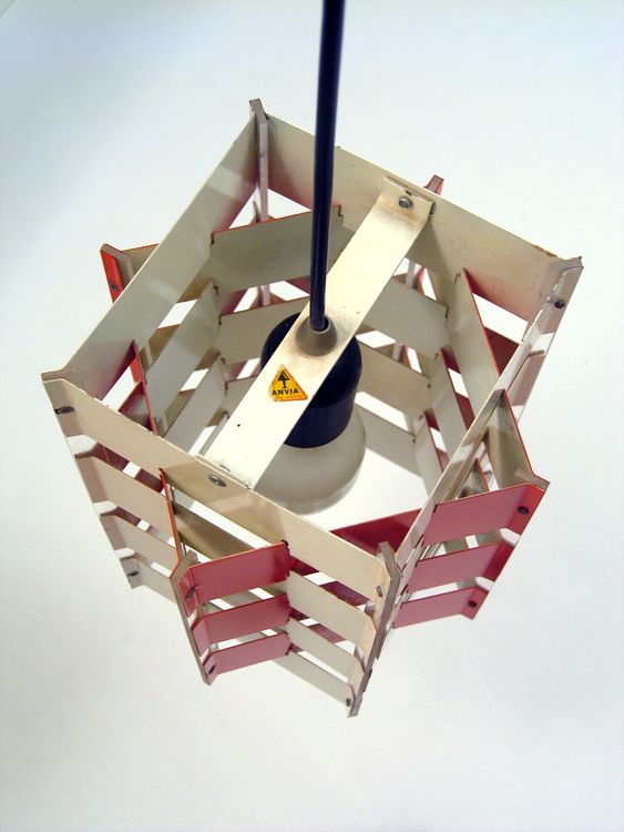 Anvia Hanglamp – Rood & Wit (Jaren 1960, Nederlands Design) photo for sale