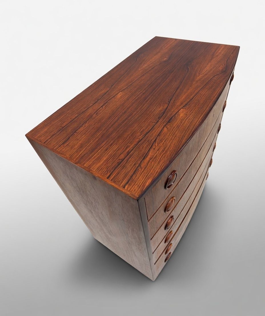 Rosewood Bowed Chest Of Drawers By Kai Kristiansen photo for sale