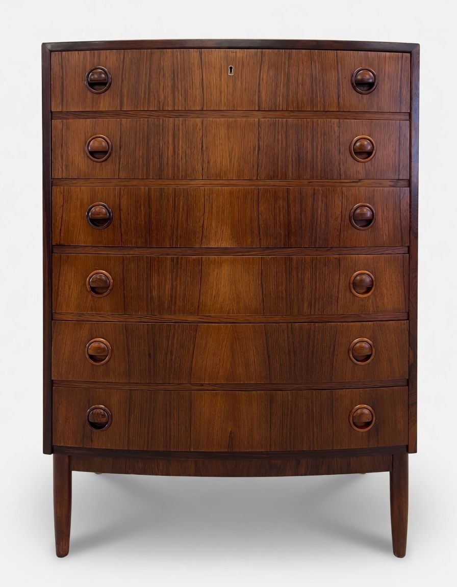 Rosewood Bowed Chest Of Drawers By Kai Kristiansen